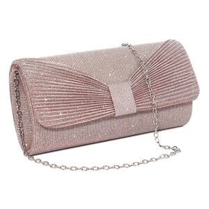 8841 Bow Flap Dazzling Evening Bag Clutch Handbag Shoulder Crossbody Bag